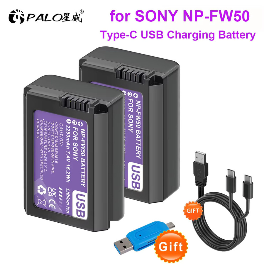 NP-FW50 Typ-C USB-Akku für Sony ZV-E10 A6000 A6400 A6300 A6500 A7 A7II A7RII A7SII A7S A7S2 A7R RX10 IV ILCE-QX1 in Schwarz - Bild 6