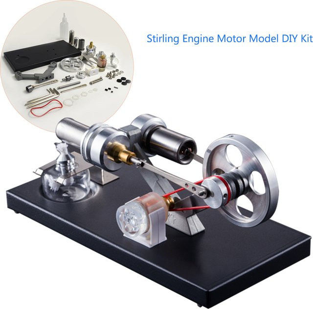 Aibecy Stirlingmotor-Modellbausatz aus Metall, mit LED-Leuchten - Bild 1