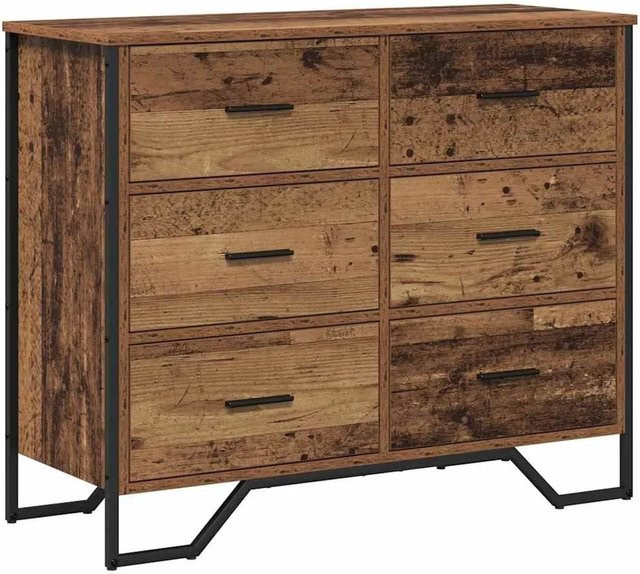 vidaXL Kommode mit 2 Schubladen aus Altholz in Braun, B/T/H: 91 x 35,5 x 74,5 cm - Bild 1