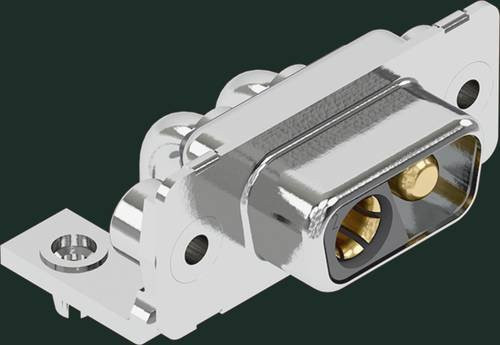 HARTING Steckverbinder 09 69 100 9085 in Schwarz und Silber mit 2 Polen zum Löten - Bild 1