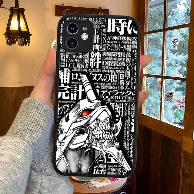 Anime E-Evangelions Handyhülle für iPhone 11 12 13 14 15 16 Pro Plus X XS MAX, Mattes Bumper Stoßfeste Hülle, Multicolour - Bild 1