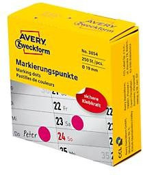 Avery Zweckform Markierungspunkte in Rot, Durchmesser: 19 mm - Bild 1