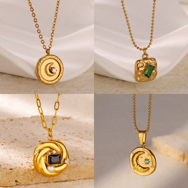HPTOTMG Halskette, Edelstahl, Gold, Zirkonia, Damen - Bild 1