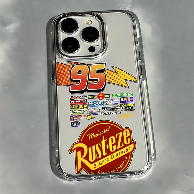 Autos Lightning McQueen Handyhülle für iPhone 17 16 15 14 13 12 11 Pro Max und Modelle, Transparent - Bild 1
