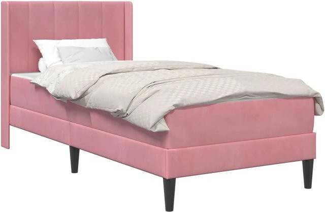 vidaXL Bettrahmen aus Samt in Rosa, B/T/H: 80 x 200 x 84 cm - Bild 1