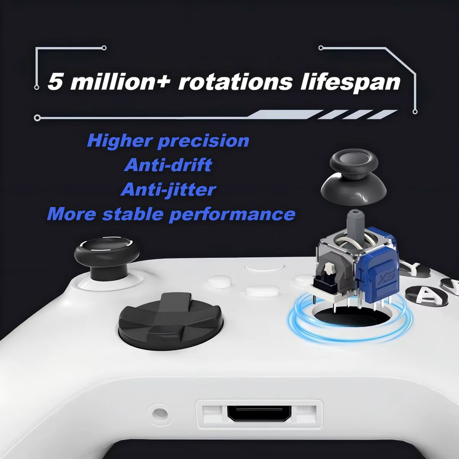 Choosinsing JS13 PRO TMR Joystick Ersatz-Thumbsticks in Silber für PS5 PS4 und Xbox Series Controller zur Vermeidung von Stick-Drift - Bild 2