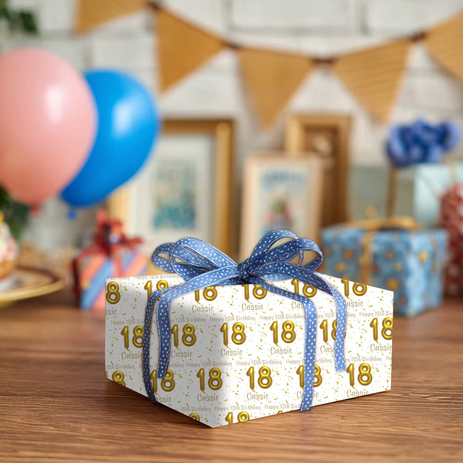 Personalisierbares Geschenkpapier für Erwachsene mit individuellem Namen und Alter als Geburtstagsdeko für Jubiläen - Bild 2
