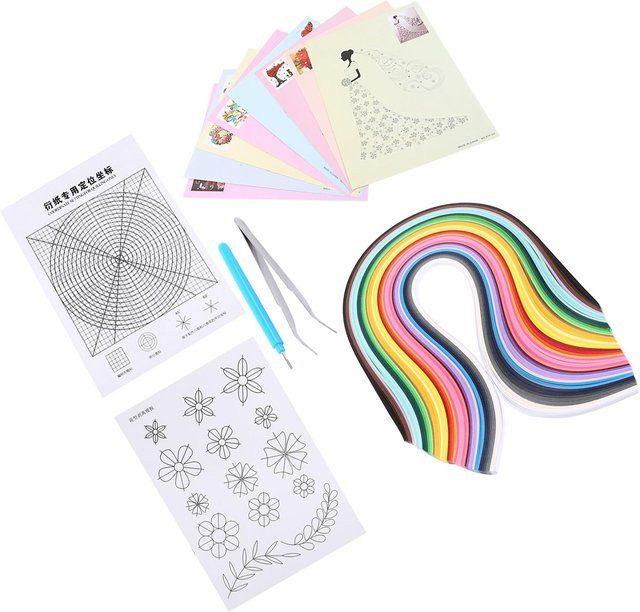 DIYelecs 6 in 1 Quilling Werkzeugset für Papierhandwerk in Weiß und Multicolour - Bild 1