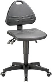 Bimos Arbeitsstuhl Isitec in Schwarz mit Rollen und PU-Schaum Sitzhöhe: 43 bis 60 cm - Bild 1