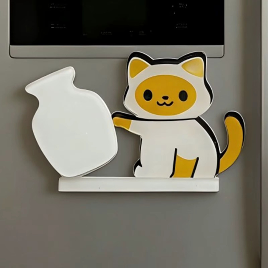Alloet Haustier-Gedenkdekoration aus Acryl: Katzenwimpern-Halter, Vase und Kühlschrankmagnet in Mehrfarbig - Bild 5