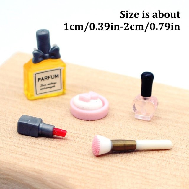 1/12 Puppenhaus Miniatur Lippenstift Parfüm Make-up Pinsel, Zubehör - Bild 1