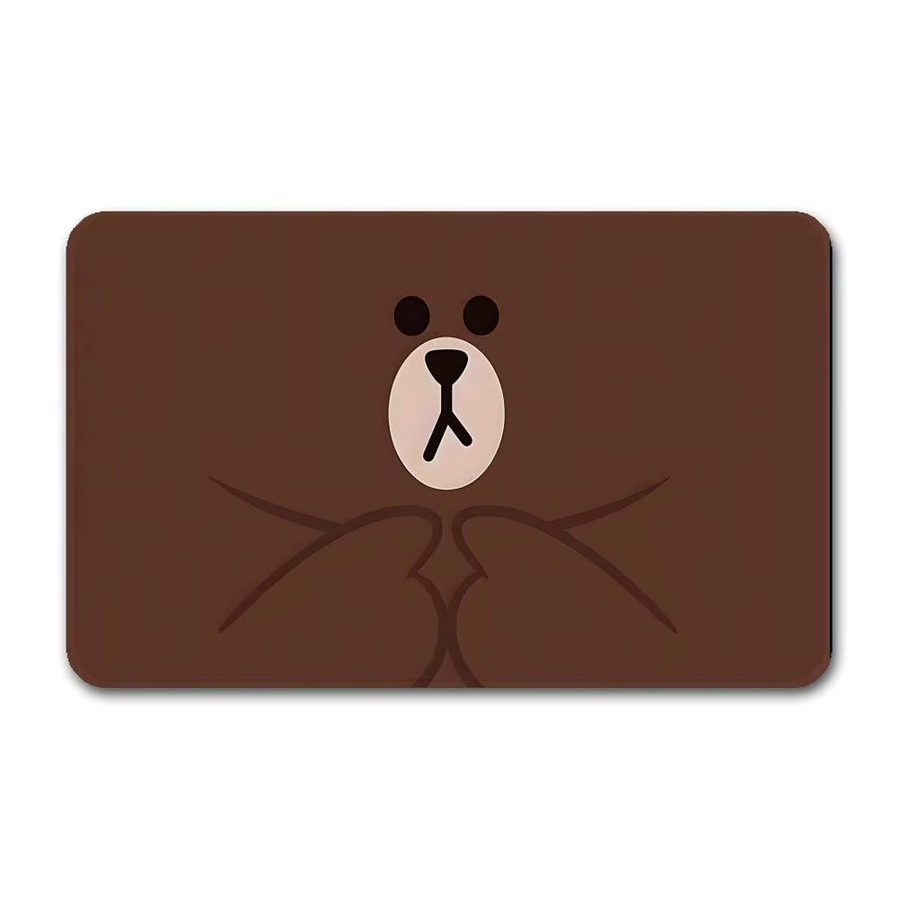 L-Lines Friends B-Brown Bear Bodenmatte, rechteckig, rutschfest, braun, B/T: 60 x 40 cm - Bild 5