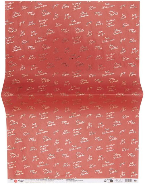 Rico Design Paper Poetry Paper Patch Papier mit goldenen Schriftzügen, B/H: 30 x 42 cm - Bild 1