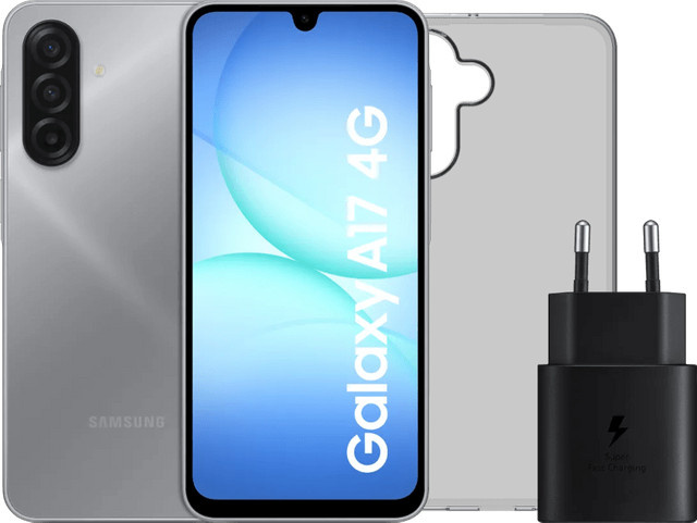 Samsung Galaxy A17 Smartphone 128GB Grau 4G LTE mit Zubehörset - Bild 1