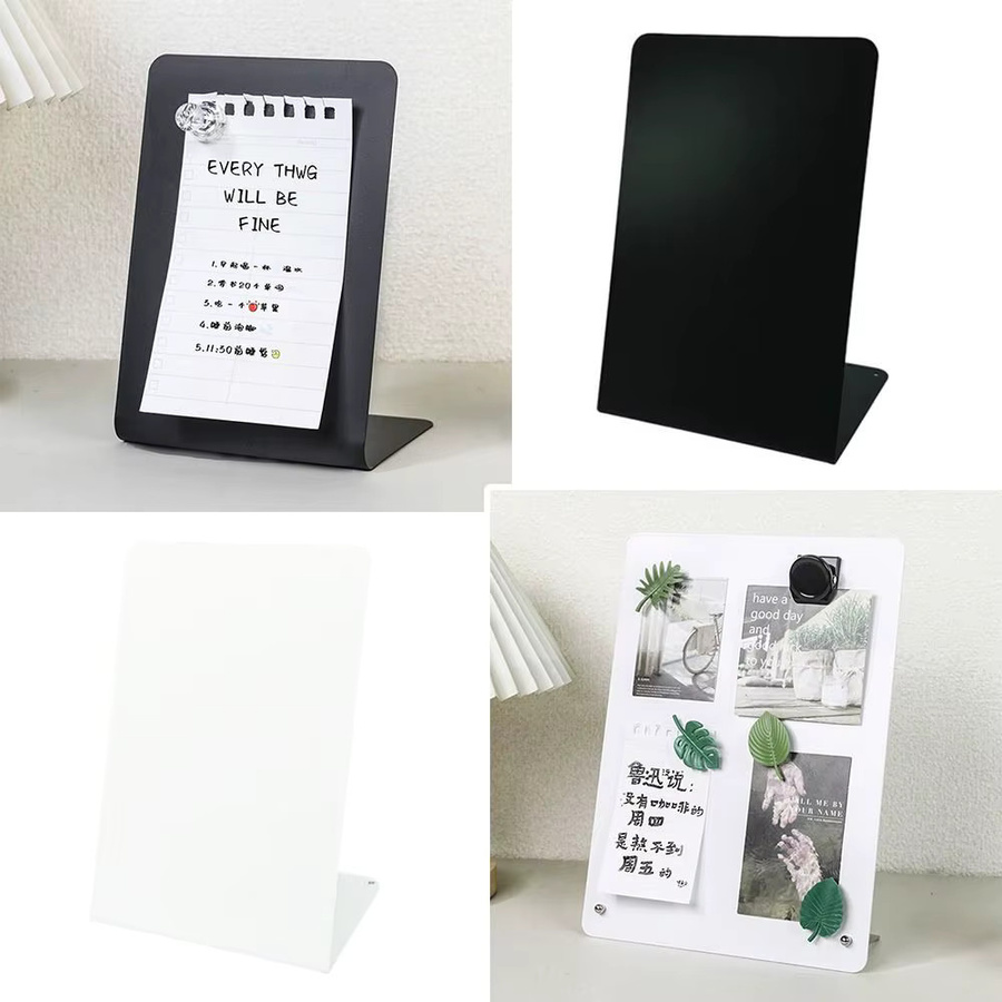 DITIPOO Magnetische Metall-Notiztafel in Schwarz als Desktop-Nachrichtentafel und vertikale Aufbewahrung für Namensschilder - Bild 3