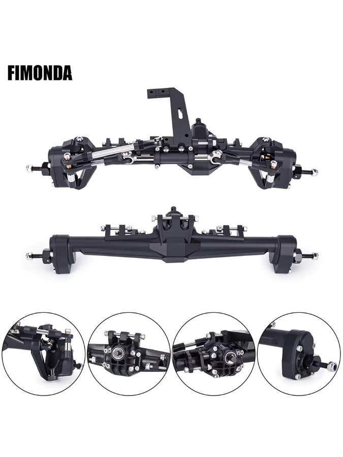 Fimonda Portal-Achsensatz, Kunststoff, Vorder- und Hinterachsen, 1/10 RC Crawler Auto Upgrade - Bild 6