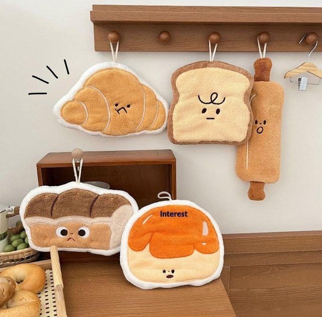 Saugfähiges Reinigungstuch mit Kawaii Brot Design aus Korallenvlies für Küche und Badezimmer von SHNGki - Bild 1