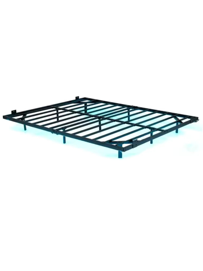Modernes Schwebendes Plattformbett aus schwarzem Metall mit LED-Beleuchtung, B/T: 160 x 200 cm - Bild 2