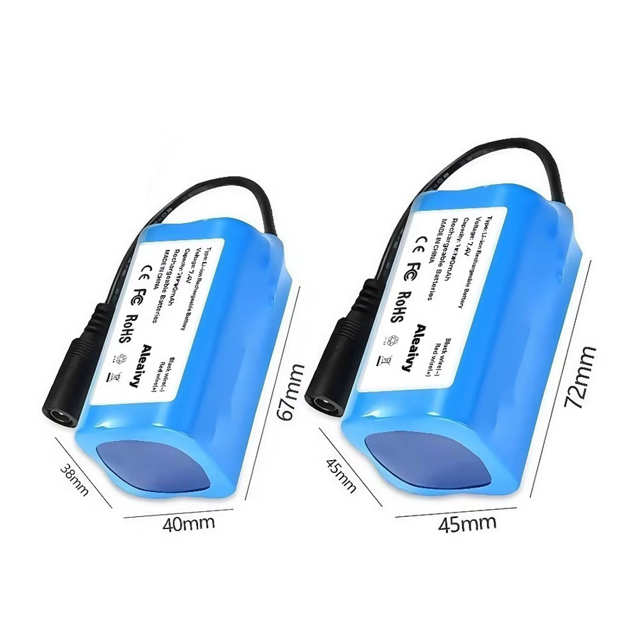 Aleaivy Li-Ion Akku 7,4 V 12000 mAh Blau für RC Angelköderboot T188 T888 2011-5 V007 C18 H18 - Bild 1