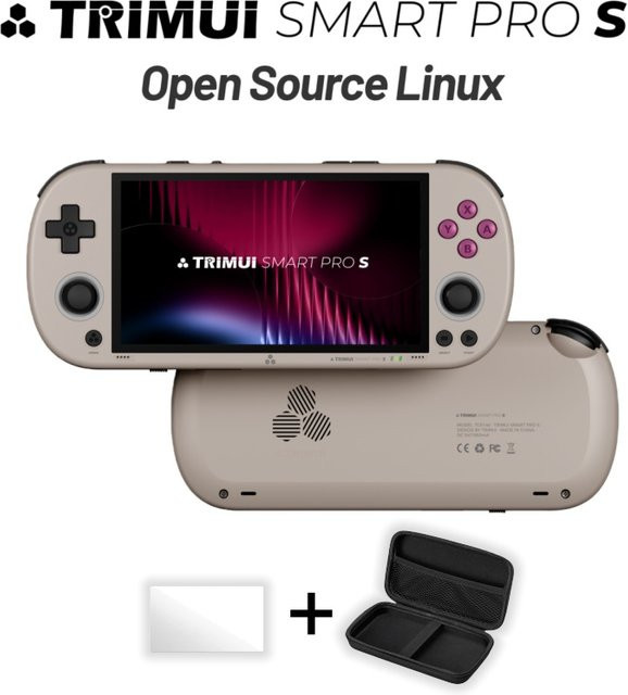Trimui Smart Pro S Handheld-Spielkonsole Schwarz mit 4,96 Zoll IPS Display 1280x720 Pixel - Bild 1