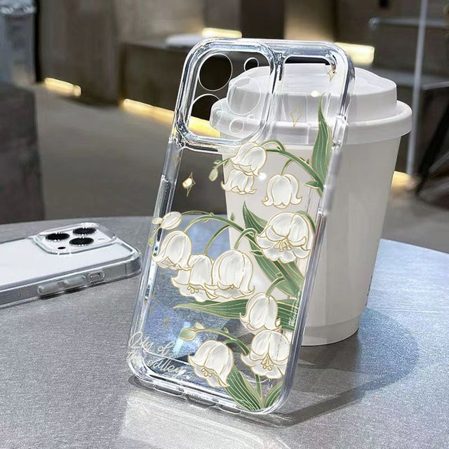 Transparente Handyhülle mit weißen Tulpen für Samsung Galaxy S26 S25 S24 S23 S22 S21 Ultra FE Plus und weitere Modelle - Bild 1