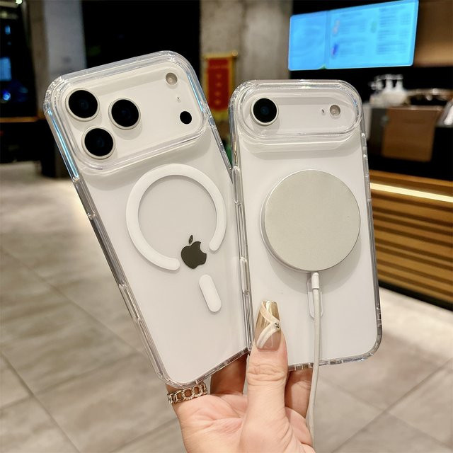 Stoßfeste und magnetische Hartschalen-Handyhülle aus transparentem PC für iPhone 17 Pro Max und iPhone 17 Pro von TEXT ME - Bild 1
