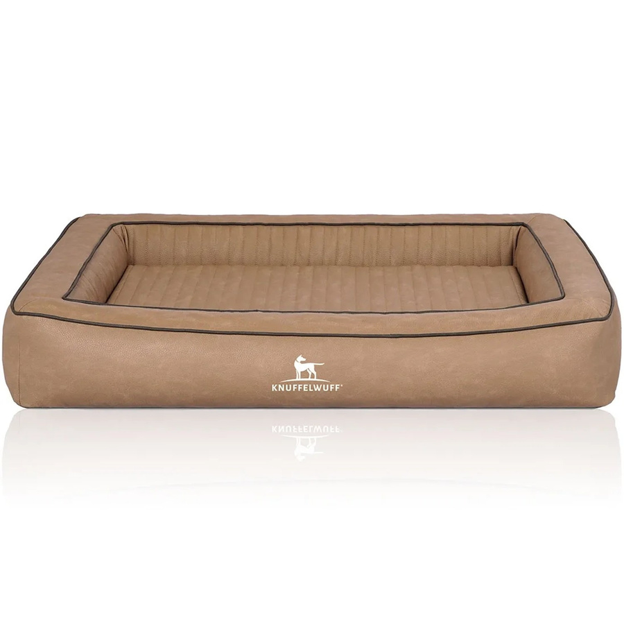 Knuffelwuff Hundebett Montego Orthopädisch aus Kunstleder in Braun/Beige B/T/H: 120 x 100 cm - Bild 2