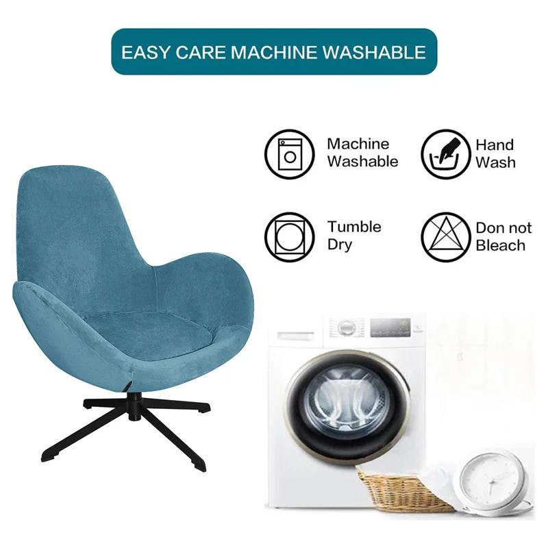 Einfarbiger Samt Stuhlbezug aus Stretch-Material für Sessel und Liegestühle, Schwarz - Bild 3