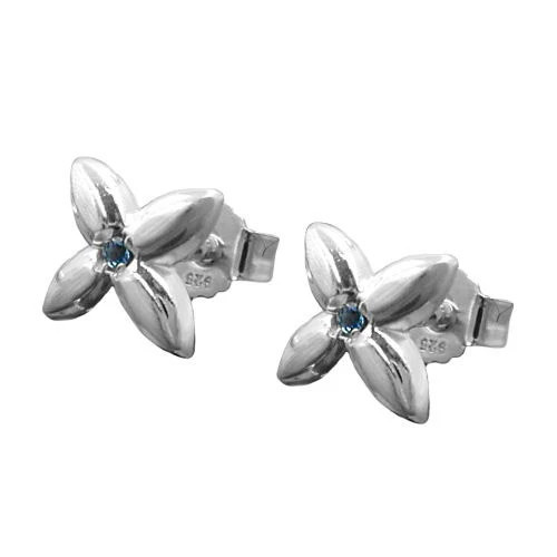 Colfem Ohrstecker Blüte, 925 Silber, Spinell, Unisex - Bild 1