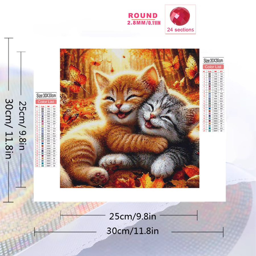 EverShine Diamond Painting Katze DIY Mosaik Set mit runden Acryl Steinen in Multicolour, B/H: 20 x 20 cm - Bild 2
