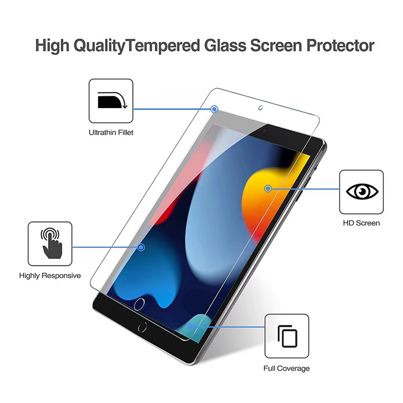 Displayschutzfolie aus gehärtetem Glas für Apple iPad 10,2 Zoll, transparent - Bild 3