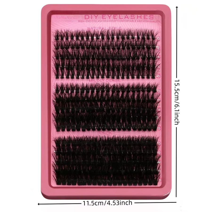 LIMEIKAI Wimpernverlängerungsset, 300-teilig, Clusterband D Curl Wispy - Bild 2