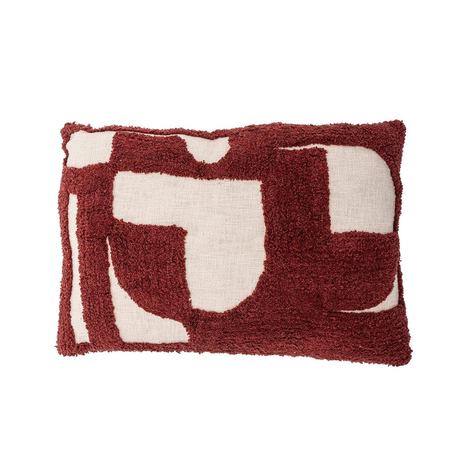 Bloomingville Kissen Olica aus Baumwolle in Rot mit grafischem Design, B/H: 40 x 40 cm - Bild 1