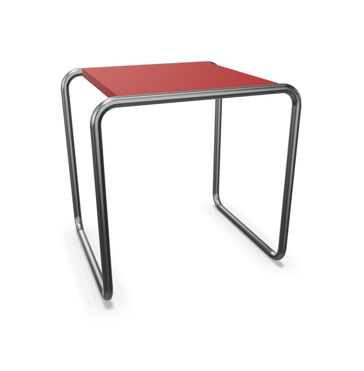Thonet B 9 Beistelltisch in Rot mit Stahlrohr-Gestell - Bild 1