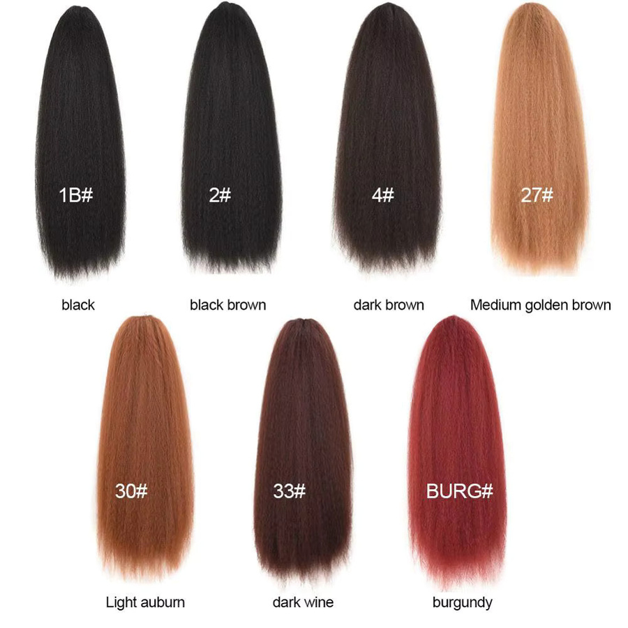 jeedou Afro-Pferdeschwanz-Verlängerung, Yaki-Locken, Schwarz, Damen - Bild 2