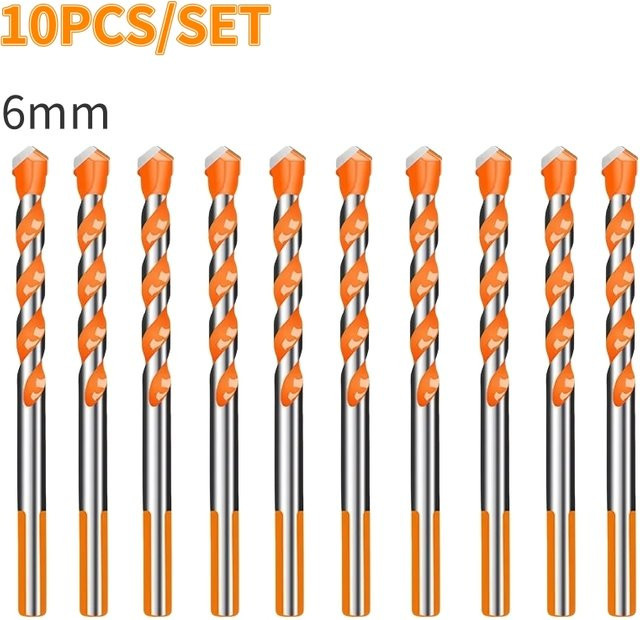 10er Set Hartmetall Bohrer 6 mm für Keramik, Fliesen, Marmor und Stein - Bild 1