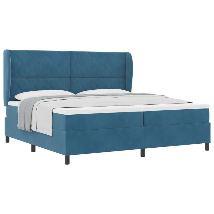 vidaXL Boxspringbett mit Matratze Dunkelblau B/T: 200 x 200 cm - Bild 2