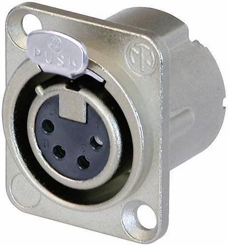Neutrik NC4FD-LX XLR-Flanschbuchse mit 4 Polen in Silber - Bild 1