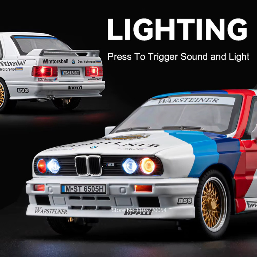 MAKEDA M3 GTR M4 Diecast Auto, 1:24, Metall, mit Licht und Sound - Bild 2