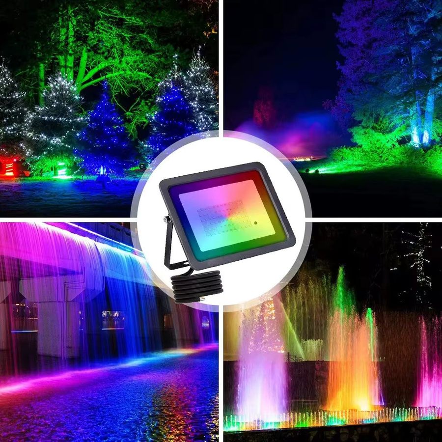 Adiodo RGB-LED-Flutlicht in Schwarz mit Fernbedienung, wasserdichter IP66 Außenstrahler für Garten und Wand zur dekorativen Beleuchtung - Bild 6