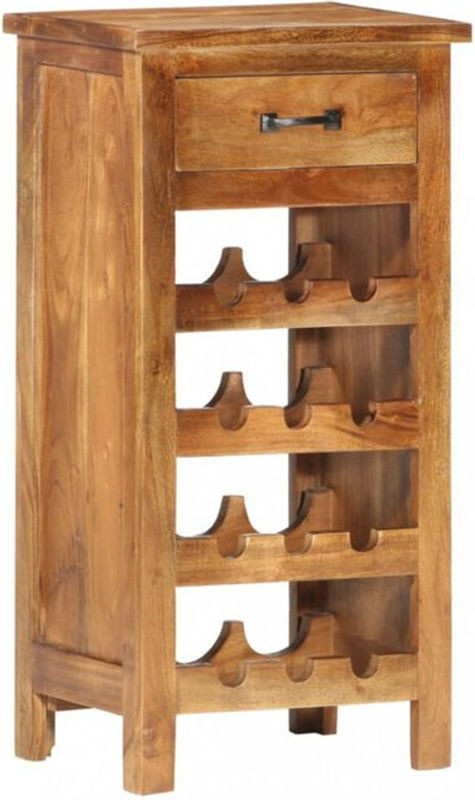 Weinschrank aus Massivholz Akazie in Braun im Landhausstil von vidaxl, B/T/H: 40 x 30 x 80 cm - Bild 1