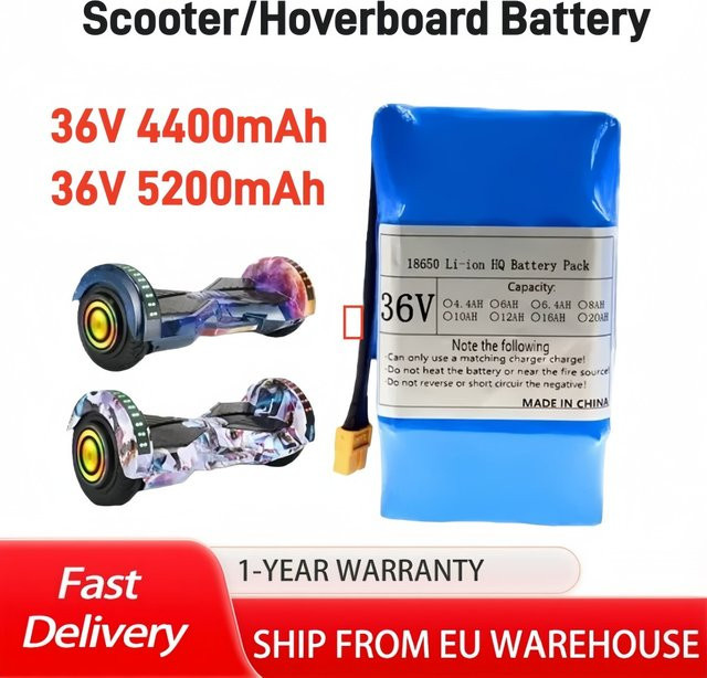 Aleaivy Lithium-Akku 36V 4400mAh 10s2p in Blau für Hoverboards, elektrische selbstbalancierende Roller und Einräder - Bild 1