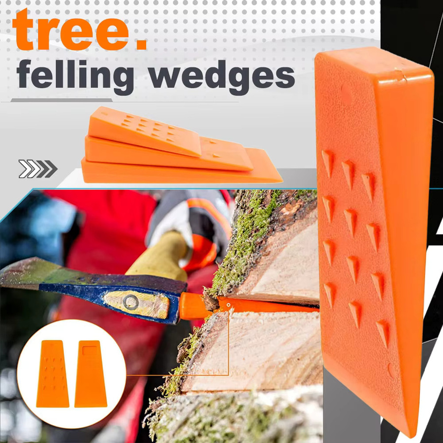 QDS Baumfällkeil aus Kunststoff in Orange zum Fällen, Schneiden und Spalten von Holz - Bild 2