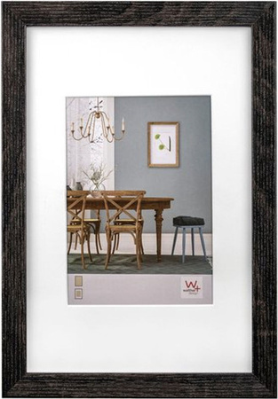 Walther Design Bilderrahmen aesthetic aus Holz und MDF mit Passepartout und Glas, grau, B/H: 50 x 40 cm