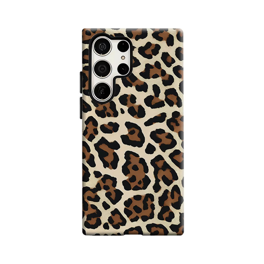 Stoßfeste Doppelschicht Handyhülle Brushstroke Leopard für Samsung Galaxy S26 S25 Ultra S24 S23 Ultra Plus in Multicolour - Bild 6