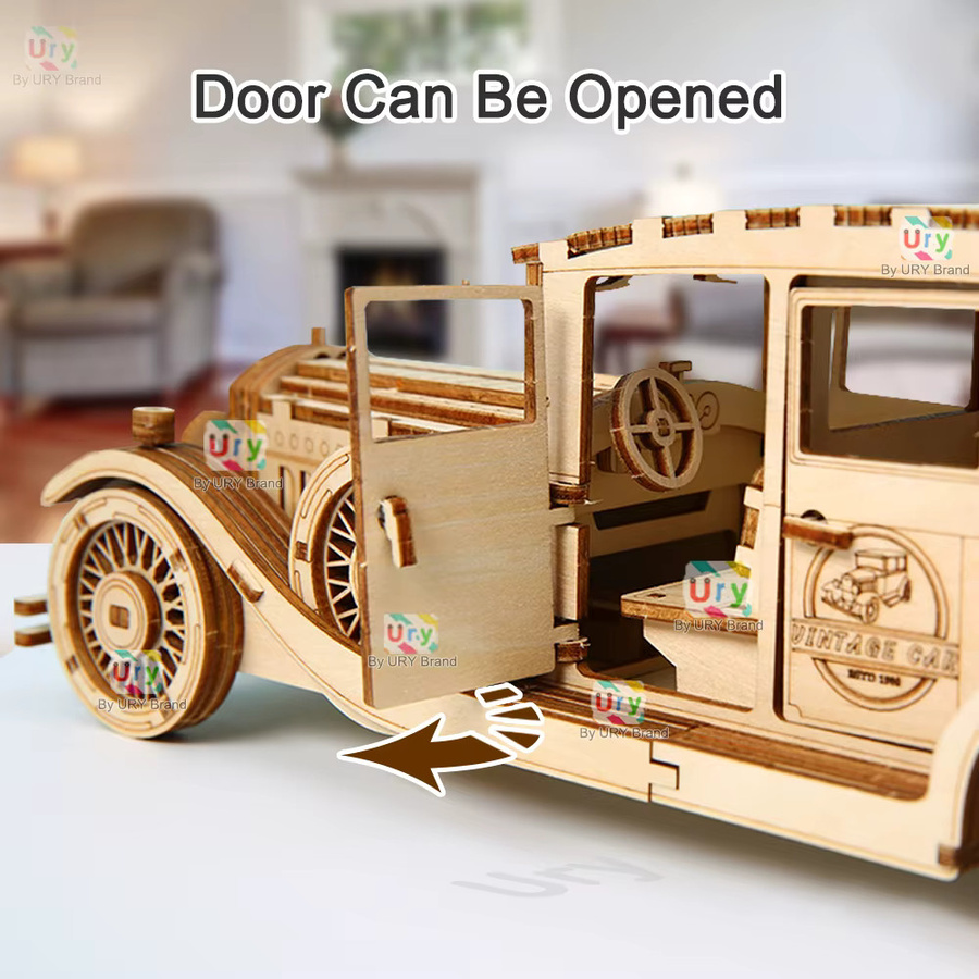 Ury 3D Holzpuzzle Retro Oldtimer, Holzpuzzle, Fahrzeuge - Bild 4