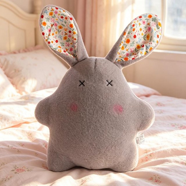 Yiran toy Cartoon Langohr Hase Plüschtier, Weiches Kissen, Bunter Blumenhase, 45cm - Bild 1