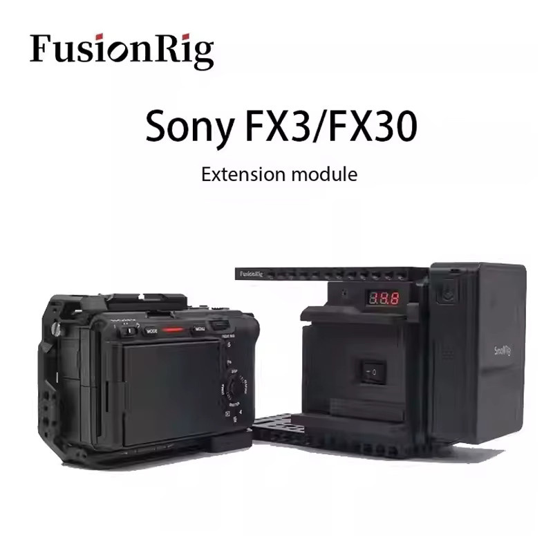 FusionRig Kamerakäfig-Erweiterungsmodul für Sony FX3 und FX30 in Schwarz, kompatibel mit Tilta TA-T16 und SmallRig 4183 - Bild 5