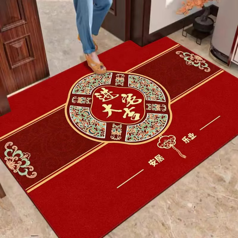 VIKAMA Fußmatte Chinesisches Neujahr in Rot mit Fu-Charakter für deine Heimdekoration B: 90 cm, T: 60 cm - Bild 1