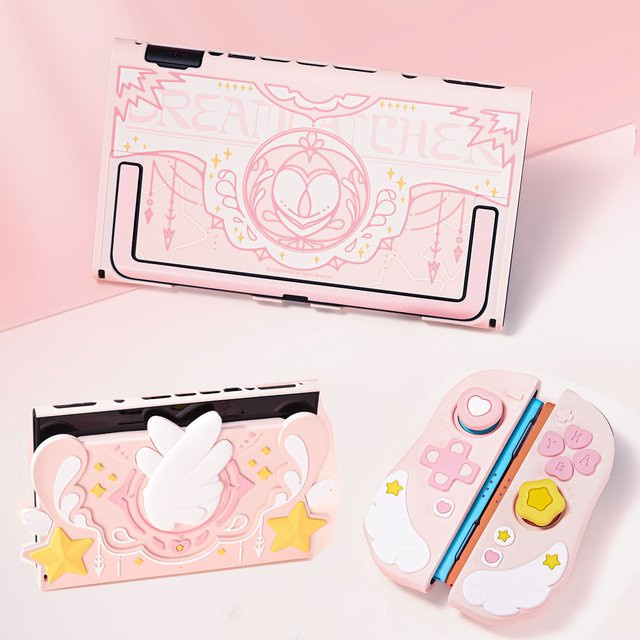 Silikon-Schutzhülle für Nintendo Switch 2 mit Hartschale und Daumenstick-Kappenabdeckung in Pink - Bild 1